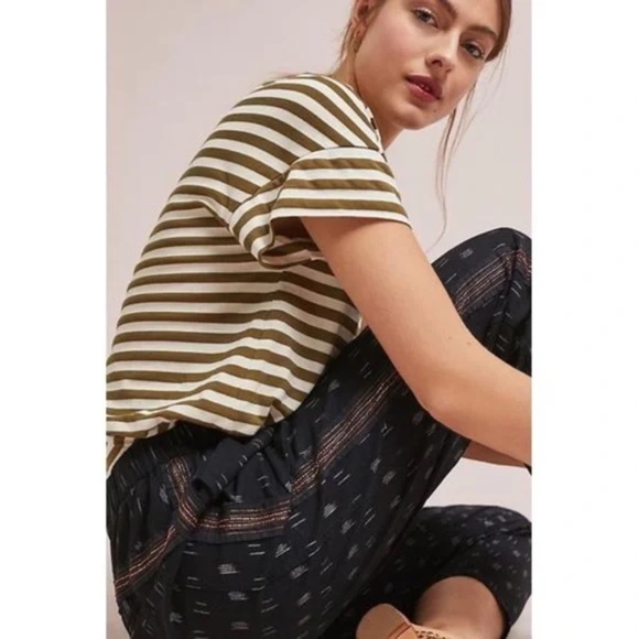 Anthropologie Black Patterned Pants - Picture 4 of 16